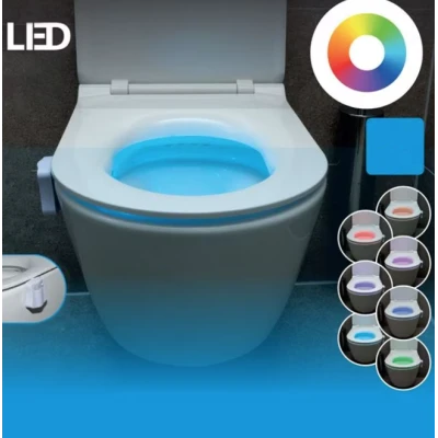 Led pentru vasul de toaleta cu senzor infrarosu de miscare si 8 lumini