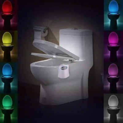 Led pentru vasul de toaleta cu senzor infrarosu de miscare si 8 lumini
