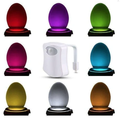 Led pentru vasul de toaleta cu senzor infrarosu de miscare si 8 lumini