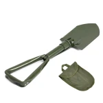 Lopata militara pliabila pentru camping verde cu husa