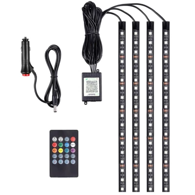 Lumini Ambientale RGB LED Cu Telecomanda Pentru Masina Q CD52