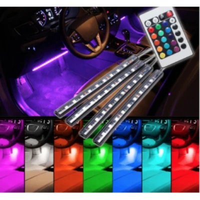 Lumini Ambientale RGB LED Cu Telecomanda Pentru Masina Q CD52