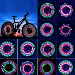 Lumini spite bicicleta, 32 LED multicolor cu 30 moduri iluminare