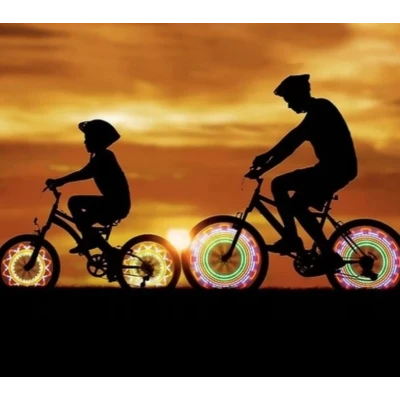Lumini spite bicicleta, 32 LED multicolor cu 30 moduri iluminare