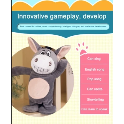 Magarus interactiv MARE cu 2 functii Merge la plimbare si imita sunete, jucarie din plus