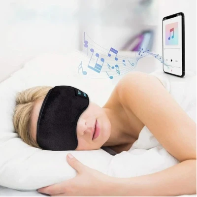 Masca Pentru Somn cu Casti si Microfon Incorporate 