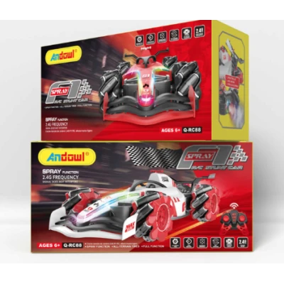 Masina de Jucarie cu Telecomanda F1 Din Plastic Andowl Q RC88 si spray abur