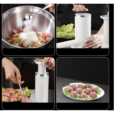 Masina manuala 2 in 1 pentru carnati si chiftele compacta usor de utilizat
