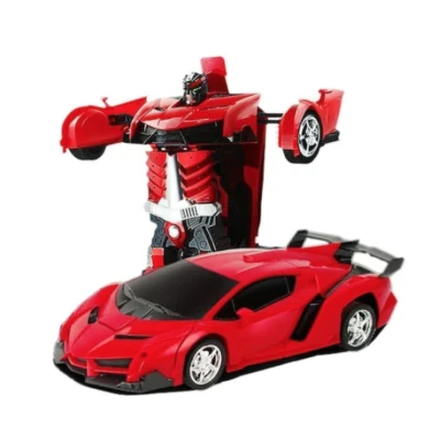 Masina transformer rosie  interactiva cu telecomanda