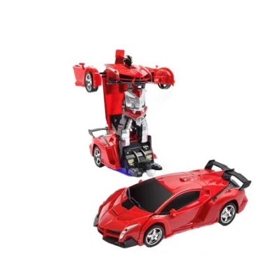 Masina transformer rosie  interactiva cu telecomanda