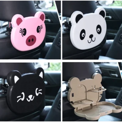 Masuta auto cu suport pahare pentru copii, 23.5 x 19 cm, Panda