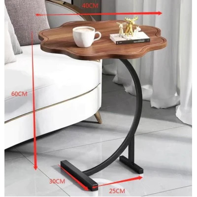 Masuta de cafea tip floare cu picior pentru canapea sau pat culoare maro