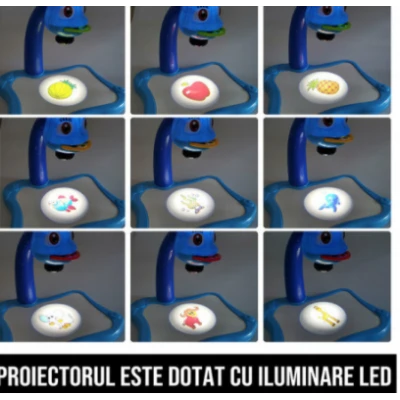 Masuta de desenat GALBENA cu proiector diapozitive holograme
