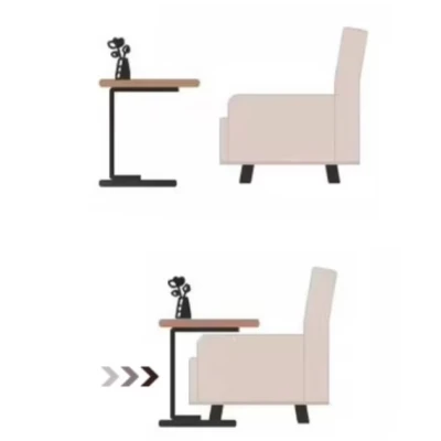 UB Masuta dreptunghiulara pentru cafea 45x60x30cm natur cu negru