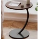Masuta rotunda pentru cafea MDF cu metal 40 x 62.5 cm maro cu negru