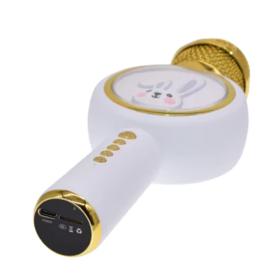 Microfon Karaoke cu Bluetooth pentru copii X6 model IEPURAS