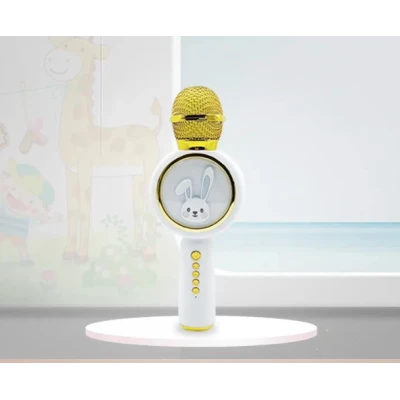 Microfon Karaoke cu Bluetooth pentru copii X6 model IEPURAS