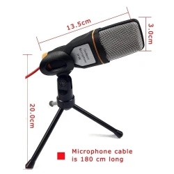 Microfon Profesional SF666 pentru Inregistrare Vocala Si Karaoke Negru