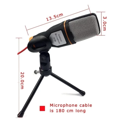 Microfon Profesional SF666 pentru Inregistrare Vocala Si Karaoke Negru