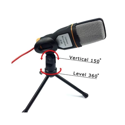 Microfon Profesional SF666 pentru Inregistrare Vocala Si Karaoke Negru