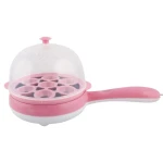 Mini aparat electric cu fierbator 2in1 pentru oua ROZ