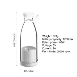UB Mini blender portabil cu încarcare USB 350ML