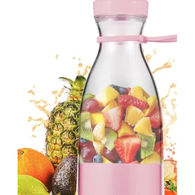 Mini blender portabil smoothie si shake incarcare usb 6 lame otel Inoxidabil 380 ml