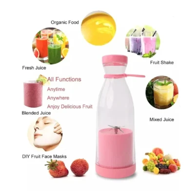 Mini blender portabil smoothie si shake incarcare usb 6 lame otel Inoxidabil 380 ml