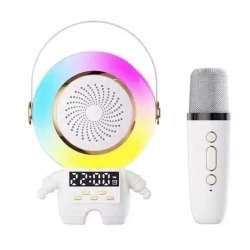 Mini boxa portabila Bluetooth cu 1 microfon wireless pentru copii statie Karaoke model Astronaut