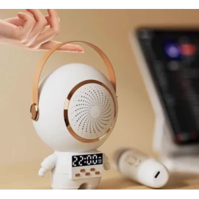 Mini boxa portabila Bluetooth cu 1 microfon wireless pentru copii statie Karaoke model Astronaut