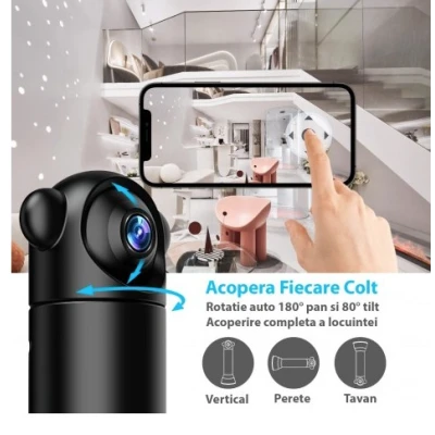Mini Camera supraveghere Andowl Q SX82 4K Wifi rotativa