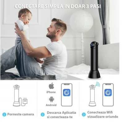 Mini Camera supraveghere Andowl Q SX82 4K Wifi rotativa