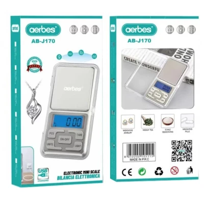 Mini cantar electronic pentru bijuterii 200g/0.01g Argintiu