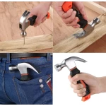 Mini ciocan cu gheare din otel multifunctional cu maner anti alunecare