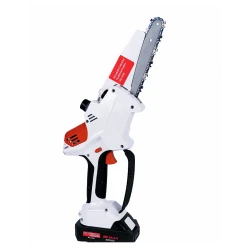 UB Mini fierastrau Edon MX294 Profesional 2 acumulatori 42 V 8Ah rezervor ulei sistem ungere lant lama 20 cm NEGRU CU PORTOCALIU