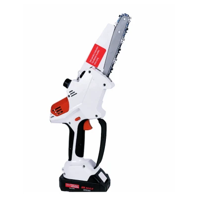 UB Mini fierastrau Edon MX294 Profesional 2 acumulatori 42 V 8Ah rezervor ulei sistem ungere lant lama 20 cm NEGRU CU PORTOCALIU