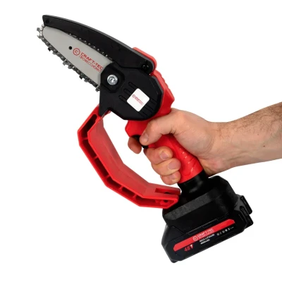 Mini Fierastrau lant 4'' CRAFT TEC 2 acumulatori 48W ROSU MX566