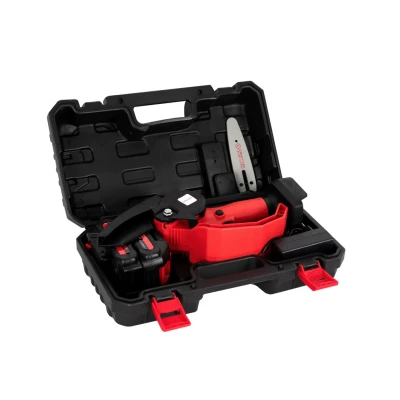 Mini Fierastrau lant 4'' CRAFT TEC 2 acumulatori 48W ROSU MX566