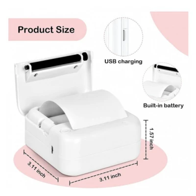 Mini imprimanta termica portabila pentru telefon 1 rola inclusa