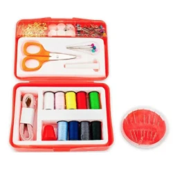 Mini kit de cusut 112 accesorii incluse, portabil 12x8 cm