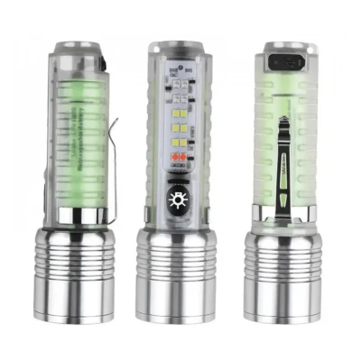 Mini lanterna de mana BL 520D COB + XPE magnetica lupa tip C
