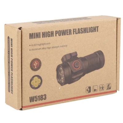 Mini lanterna de mana W5183 puternica cu 4 LED