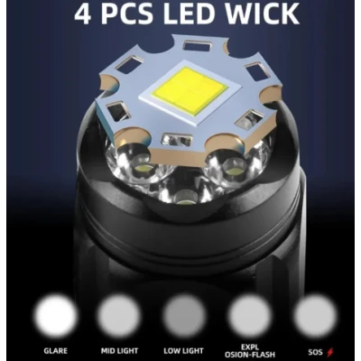 Mini lanterna de mana W5183 puternica cu 4 LED