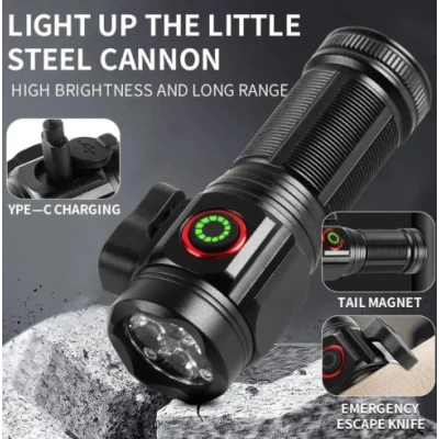 Mini lanterna de mana W5183 puternica cu 4 LED