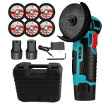 Mini polizor flex unghiular portabil cu 2 acumulatori 6 discuri 12V 76MM