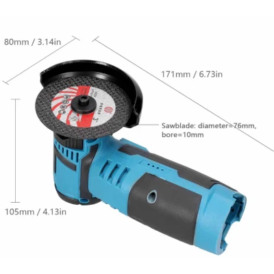 Mini Polizor Unghiular cu 2 Acumulatori 4 Discuri Incluse 12V Disc 76MM