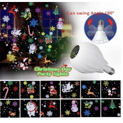 Mini Proiector LED pentru Craciun in forma de Bec cu Soclu E27 4W Ajustabil