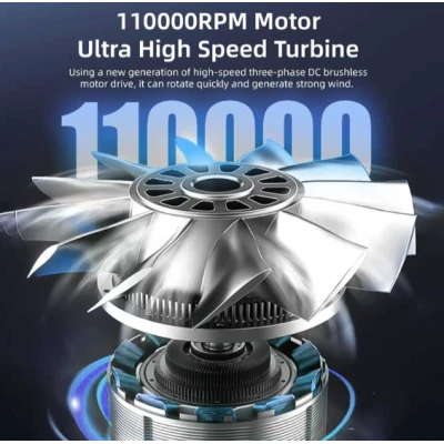 Mini Suflanta aer portabila Violent fan indicator baterie turbo fan 130000 RPM 4 trepte de putere