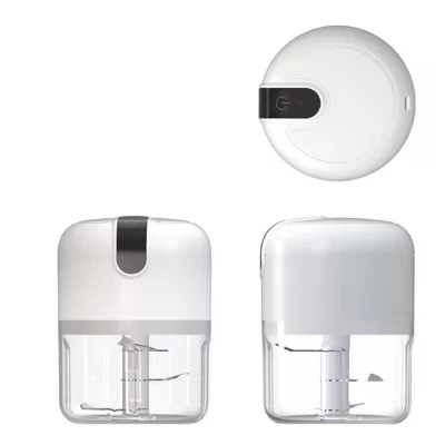 Mini tocator electric de bucatarie incarcare USB 250ml cu 3 lame Alb