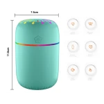 Mini Umidificator A5 capacitate 300ml design silentios lumina gradient de 7 culori